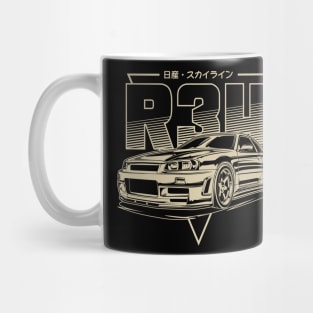 Skyline GTR R34 (Retro Yellow) Mug